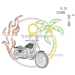 Motorcycle Pattern Cheap Rhinestone Heat Transfers thumbnail-1