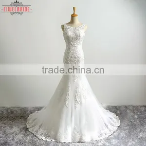 Long Floor-length White Wedding Dress Mermaid thumbnail-1