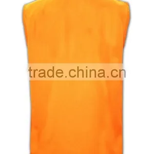 China Manufactory High Quality Plain Orange Multi Pocket Work Vest thumbnail-4