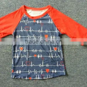 Children Long Sleeves Clothes in Fall Cute Kids Electrocardiogram Print Raglan thumbnail-2