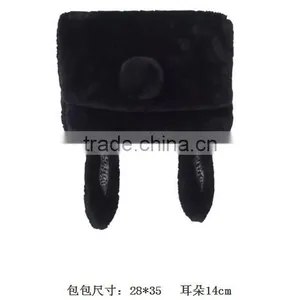 Fashionable Smily Face High Quality Green Faux Fur Leather Ladies Shoulder Bag thumbnail-5