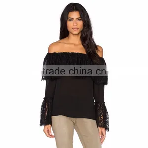 Beautiful Long Sleeves Lace Blouse Modal thumbnail-1