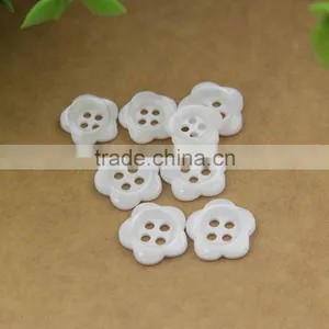 Resin Material Pearl White 2-Holes Flower Fancy Shirt Button For Ladies thumbnail-3
