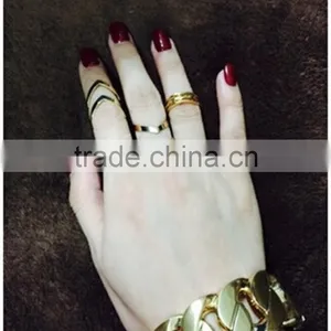 3 Pieces/set Women Gold Silver Plated Hollow Arrow Midi Finger Knuckle Rings thumbnail-4