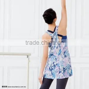 Women Asymmetrical Pattern Racerback Tank Tops thumbnail-2