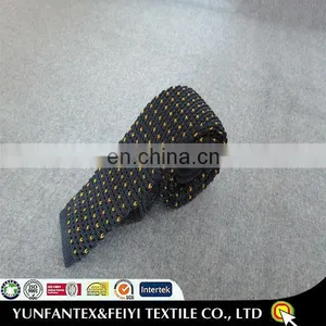 2015 Latest Fashion Wholesale Fashion Men Skinny Navy Yellow Two Sided Solid Silk Knit Neck Tie thumbnail-2