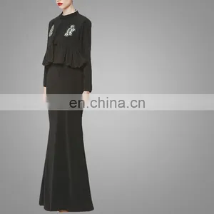 Jacket Maxi Dress Peplum Mermaid Shape Skirt thumbnail-2