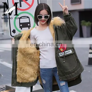 Winter Warm Fashion Real Sheep Fur Army Parka Custom Hooded Fur Women Parka thumbnail-5