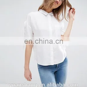Wholesale New Arrivals High Quality Long Sleeve Fashion White Blose thumbnail-3