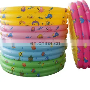 PVC Inflatable Round 3-Ring Fish Printed Baby Bath Pool thumbnail-2