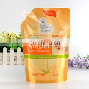 China Manufacture Reusable Plastic Baby Laundry Detergent Packaging Pouch With Spout and Handle thumbnail-1