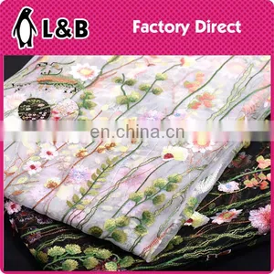 Wholesale New Design Popular Orange Lace Embroidery Fabric thumbnail-5
