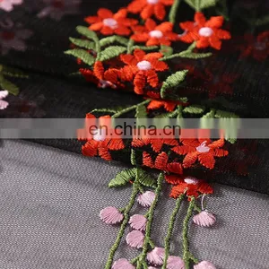 Custom Colorful Embroidery Lace Fabric for Dress QX-06 thumbnail-3