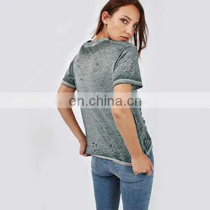 Custom T-shirt Design Wholesale Short Sleeve Women t Shirts Manufactures China thumbnail-4