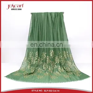 New Designs Multiple Colors Pashmina Scarf Muslim Woman With Embroidery Pattern thumbnail-3