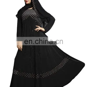 Casual Daily Wear Women's 2017 Abaya Burkha With High Quality Brocade Embosed Velvet Work ( Islamic Muslim Wear) thumbnail-4