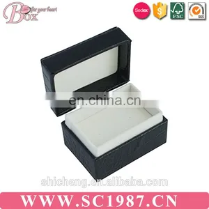 Custom Leather Jewelry Ring Box With Velvet Insert thumbnail-6