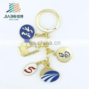 Promotional Custom Made Gold Plating Enamel Metal Keychain thumbnail-2