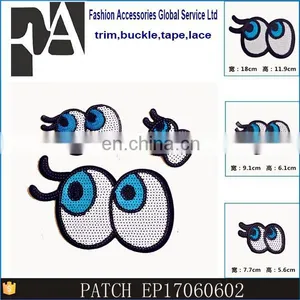 Cute Cartoon Blue Eyes Sequin Patch Embroidery Applique thumbnail-6