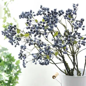 Good Quality 2 Branches Artificial PE Blue Berry For Christmas Decoration thumbnail-1