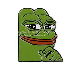 Smug Frog Pepe Custom Lapel Pin thumbnail-2
