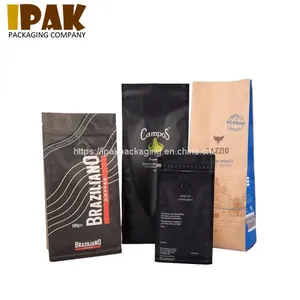 12oz Flat Bottom Coffee Zipper Bag With Valve thumbnail-4