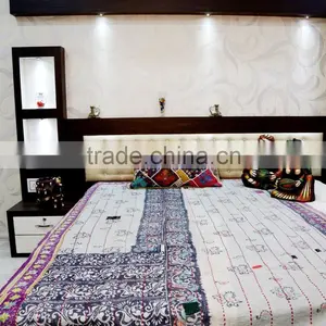 Vintage Kantha Bedspread Throw Cotton Blanket Ralli Gudari Home Decor Reversible Quilt Different Colours Tapestery thumbnail-2