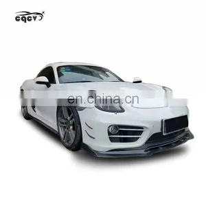 CQCV Style Carbon Fiber Body Kit for Porsche Cayman 981 Front Lip Spoiler Rear Lip Side Skirts Light Eyebrow and Wing Spoiler thumbnail-1