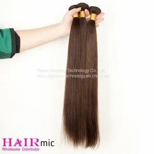 Light Brown Long Straight Remy Human Hair Bundle/ Hair Weft thumbnail-1