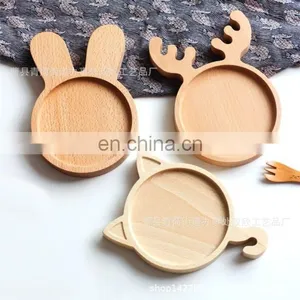 Creative Good Quality Bamboo Antler Shaped Serving Plate Tray Christmas Snack Food Elk Decorative Tray thumbnail-2