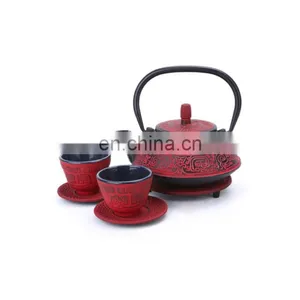 0.6L Enamel Japanese Cast Iron Ceramic Teapot thumbnail-1
