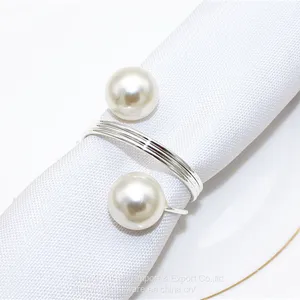 Elegant Pearl Napkin Ring Wedding Dinner Table Accessories Decoration thumbnail-3
