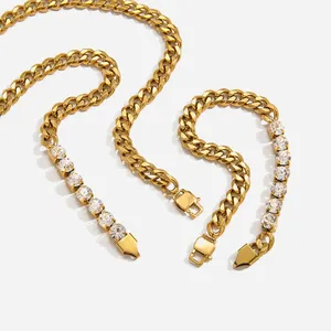 18K PVD Gold Plated Stainless Steel Chain Necklace - Non-Fade Fashion Jewelry for Women thumbnail-1