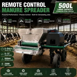 Remote Control Agricultural Manure Spreader With Side Conveyor for Organic Fertilizer and Farm Use thumbnail-1