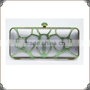 Pink Box Shape Crystal Studded Ladies Evening Bags Crystal Clutch thumbnail-4