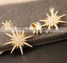 Wholesale Simple Designs 18k Gold Flower Stud Earring Models thumbnail-2