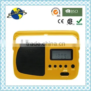 Cute Yellow Multiband AM FM Digital Clock Portable Radio thumbnail-1