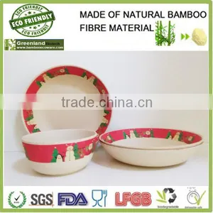 Season Disposable Santa Christmas Natural Bamboo Eco Tableware Dinner Set thumbnail-3