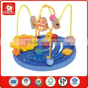 Hot-sale Blue Universe Clematis With Beads and Sling Function Base Small Wooden Toys High Quality Safty Educational Toys Wooden thumbnail-1