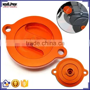 BJ-OC-012C-OR Motorcycle Spare Parts Aluminum CNC Engine Oil Filter Cover Cap for KTM DUKE 125/200/390 thumbnail-1