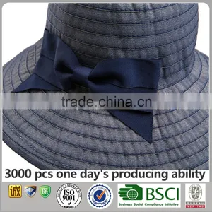 Summer Stitching Sun Hat China Wholesale Custom Floppy Lady Hat thumbnail-3