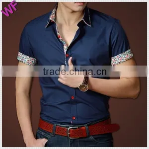 Custom Young Mens Slim Roll up Short Sleeve Shirt thumbnail-4