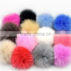 100% Genuine Fox Fur Ball for Keychain Bag Car Pendent thumbnail-1