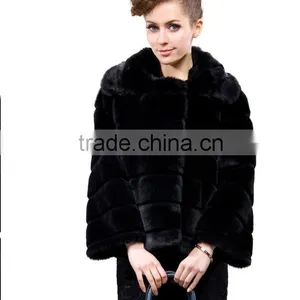 Rex14033 Women Rex Rabbit Fur Coat thumbnail-1