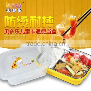 Stainless Steel Bento Lunch Box Containers With 3 Compartments for Children Made in China thumbnail-1