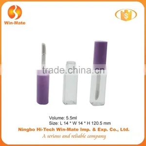 Mini Purple Cap Flat Empty 5.6ml Clear Plastic Lip Gloss Tube thumbnail-1
