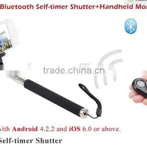 Wirless Self-lock Extendable Monopod + Tripod Mount Adapter + Phone Clip Holder for Camera for IPhone Samsung Phone thumbnail-4