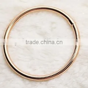 Rose Gold Snack Chain Thin Cuff Bangle Bracelet thumbnail-6
