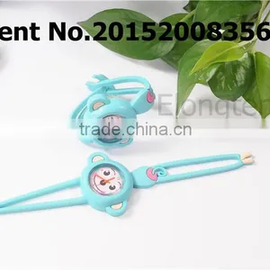 Silicone Multicolor Lying Prone Dog Kid's Wristwatches With CE thumbnail-2