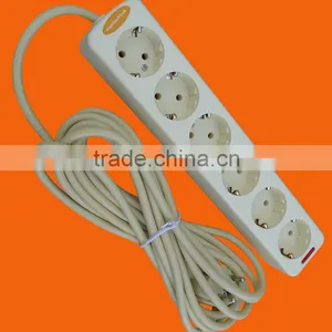 Europe Style 6 Way Extension Power Socket With Grounding (E5006E) thumbnail-2